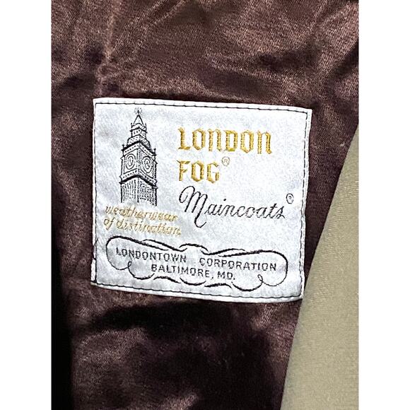 Vintage London Fog Maincoats Raincoat Heavy Lined Trench Coat Mens Size 42R - Picture 3 of 8